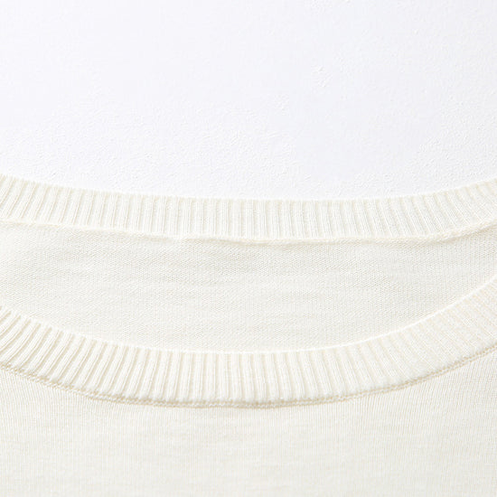 COMOBOCA Women's Lace Sleeve Round Neck Sweater