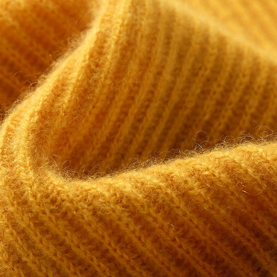 COMOBOCA 100% Cashmere Women's V-Neck Ribbed Knit Sweater