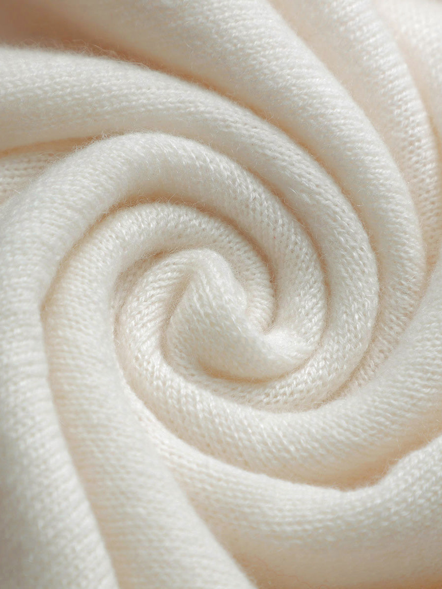 COMOBOCA 100% Cashmere Women's Sweater with Built-in Collar