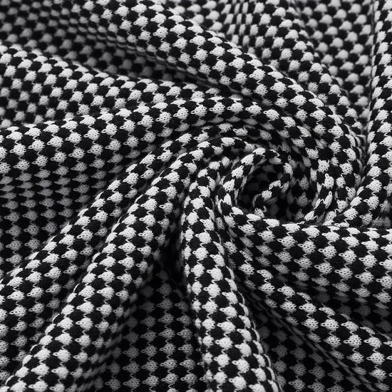 COMOBOCA Women's Houndstooth Pattern Knit T-Shirt