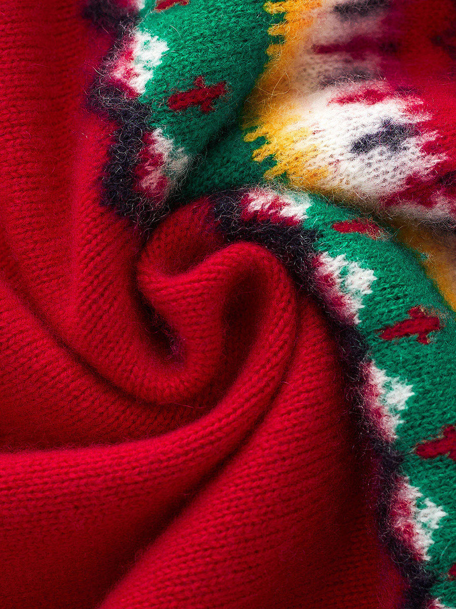 COMOBOCA 100% Cashmere Women's Fair Isle Sweater