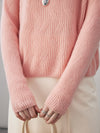 COMOBOCA 100% Cashmere Women's Geometric Wave Knit Sweater