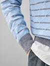 COMOBOCA 100% Cashmere Women's Striped Round Neck Knit Sweater
