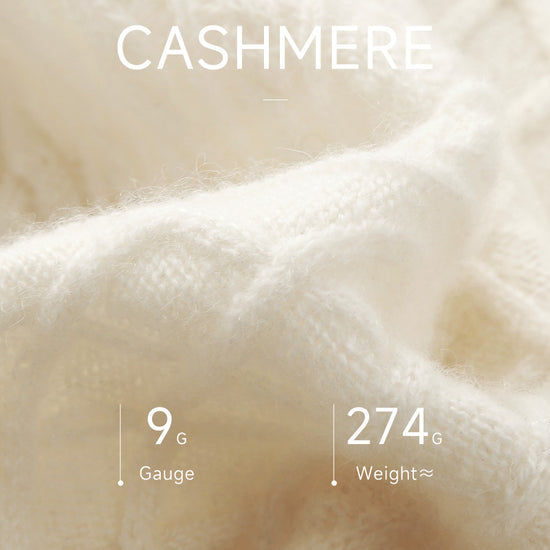 COMOBOCA 100% Cashmere Women's Cable Knit Button Front Sweater