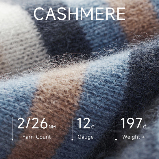 COMOBOCA 100% Cashmere Women's Striped Knit Sweater