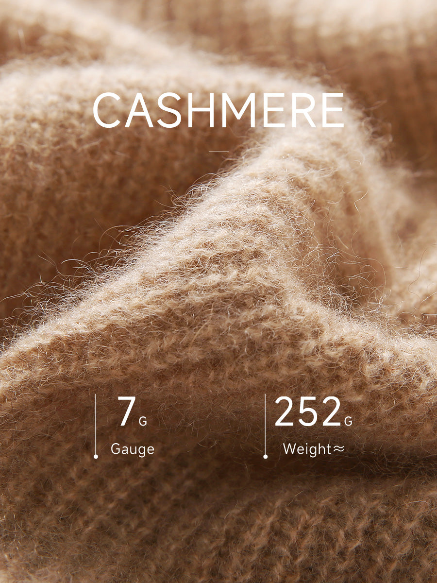 COMOBOCA 100% Cashmere Women's Cable Sailor Collar Sweater