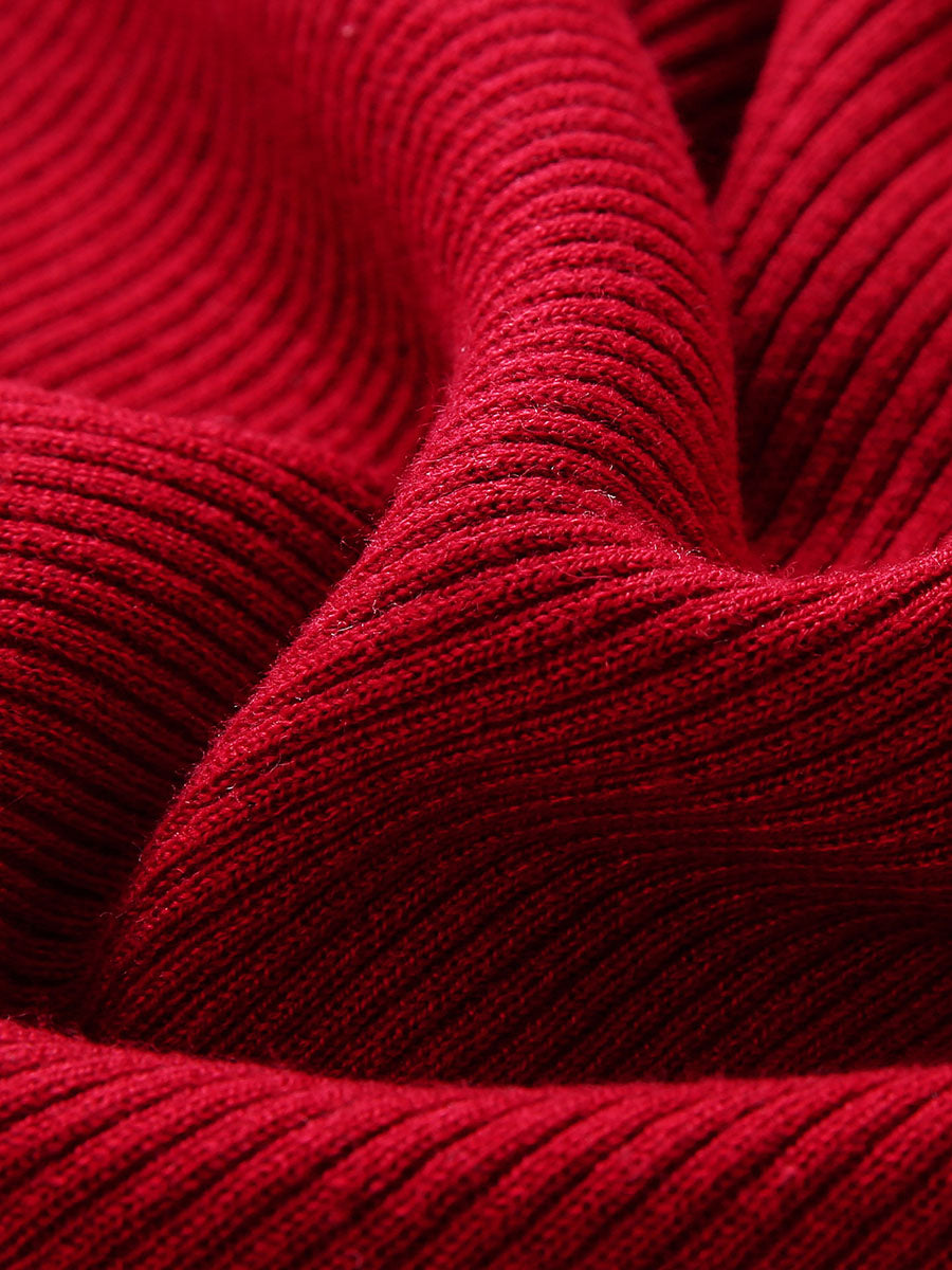 COMOBOCA Women's Ribbed Contrast Trim Henley Knit Sweater