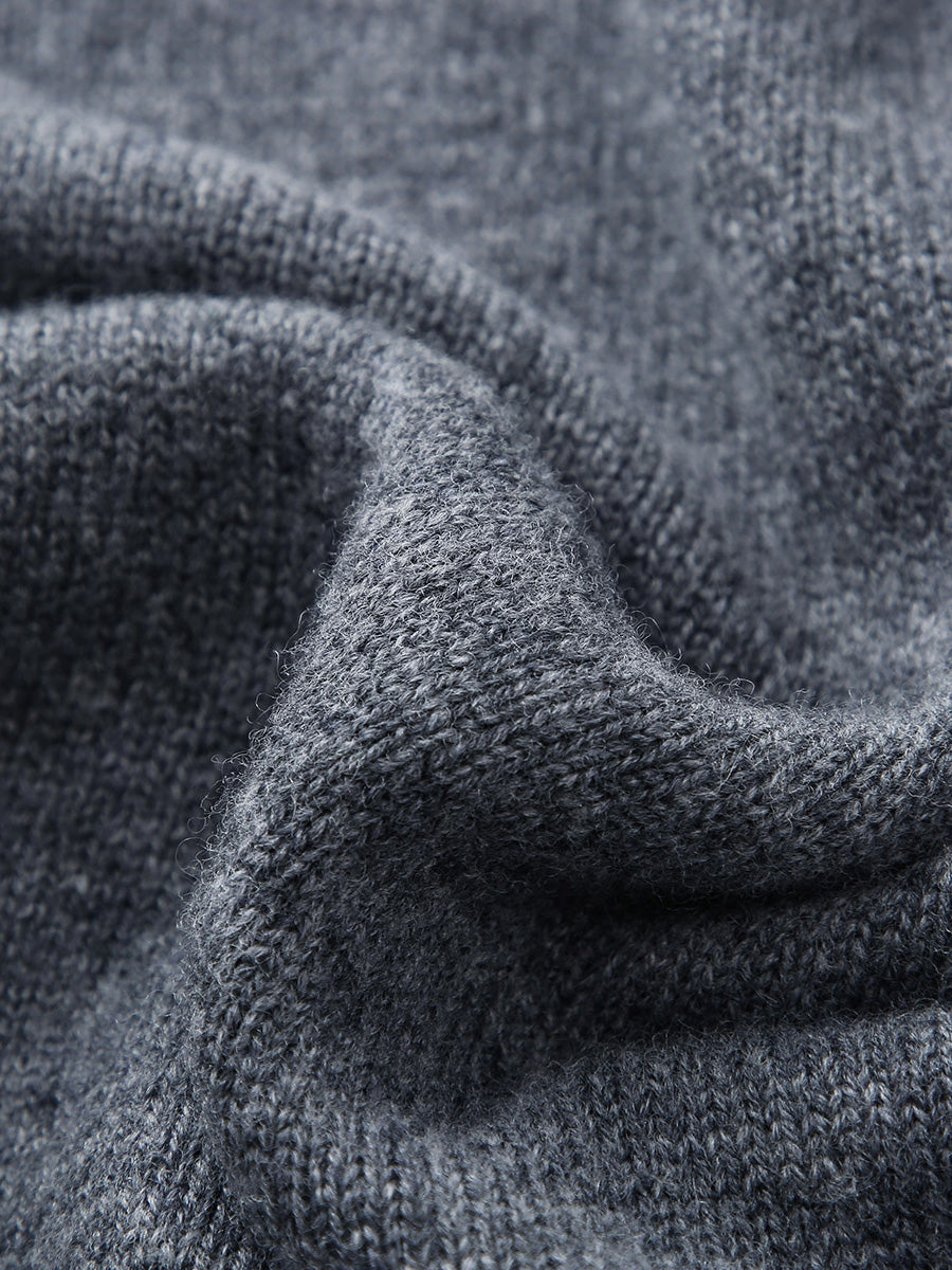 COMOBOCA 100% Wool Women's Cable Knit Sweater with Bow Collar