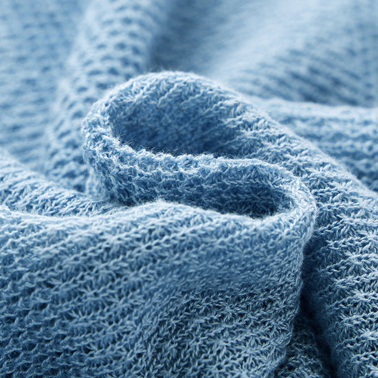 COMOBOCA Women's Tie-Neck Waffle Knit Top