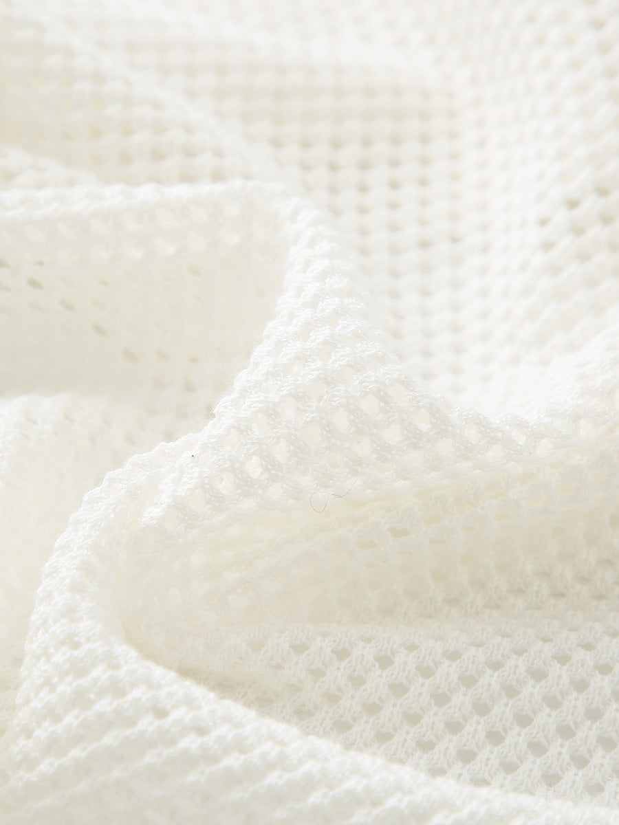 COMOBOCA Women's Open Front Mesh Knit Cardigan