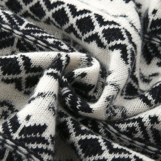 COMOBOCA 100% Wool Women's Snowflake Pattern Cardigan