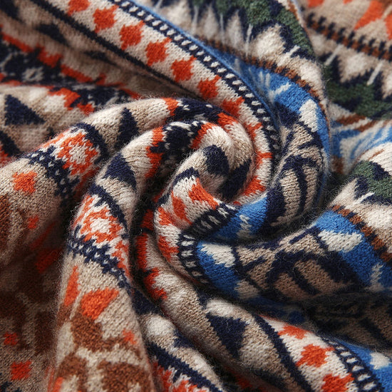 COMOBOCA 100% Wool Women's Fair Isle Knit Vest