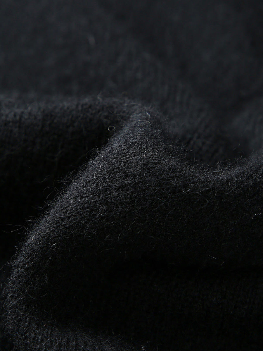 COMOBOCA 100% Cashmere Women's Mock Neck Tie-Waist Sweater