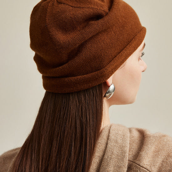 COMOBOCA 100% Cashmere Women's Slouchy Knit Beanie