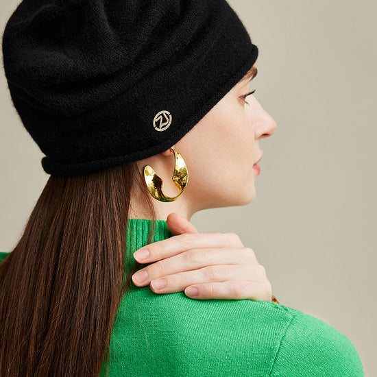 COMOBOCA 100% Cashmere Women's Slouchy Knit Beanie