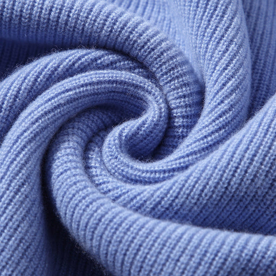 COMOBOCA 100% Wool Women's Contrast Sleeve Sweater