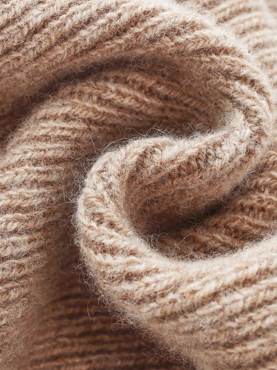 COMOBOCA 100% Wool Men's Ribbed Knit Beanie