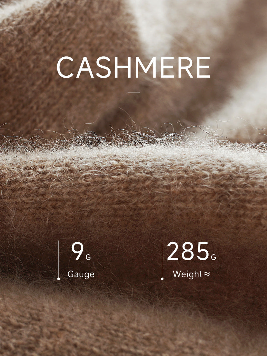 COMOBOCA 100% Cashmere Women's Cable Knit Mock Neck Zip Up Cardigan