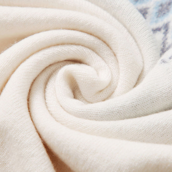 COMOBOCA 100% Wool Kids' Fair Isle Round Neck Sweater