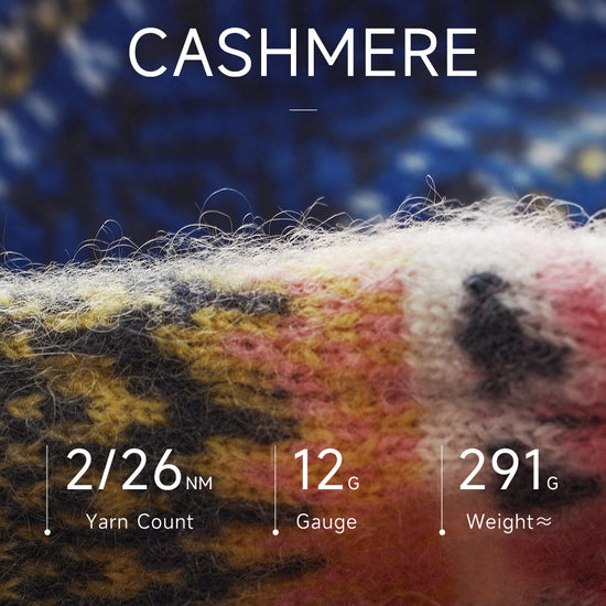 COMOBOCA 100% Cashmere Women's Fair Isle Round Neck Sweater