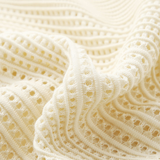 COMOBOCA Women's Ribbed Perforated T-Shirt