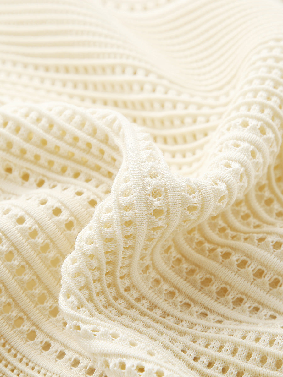 COMOBOCA Women's Ribbed Perforated T-Shirt