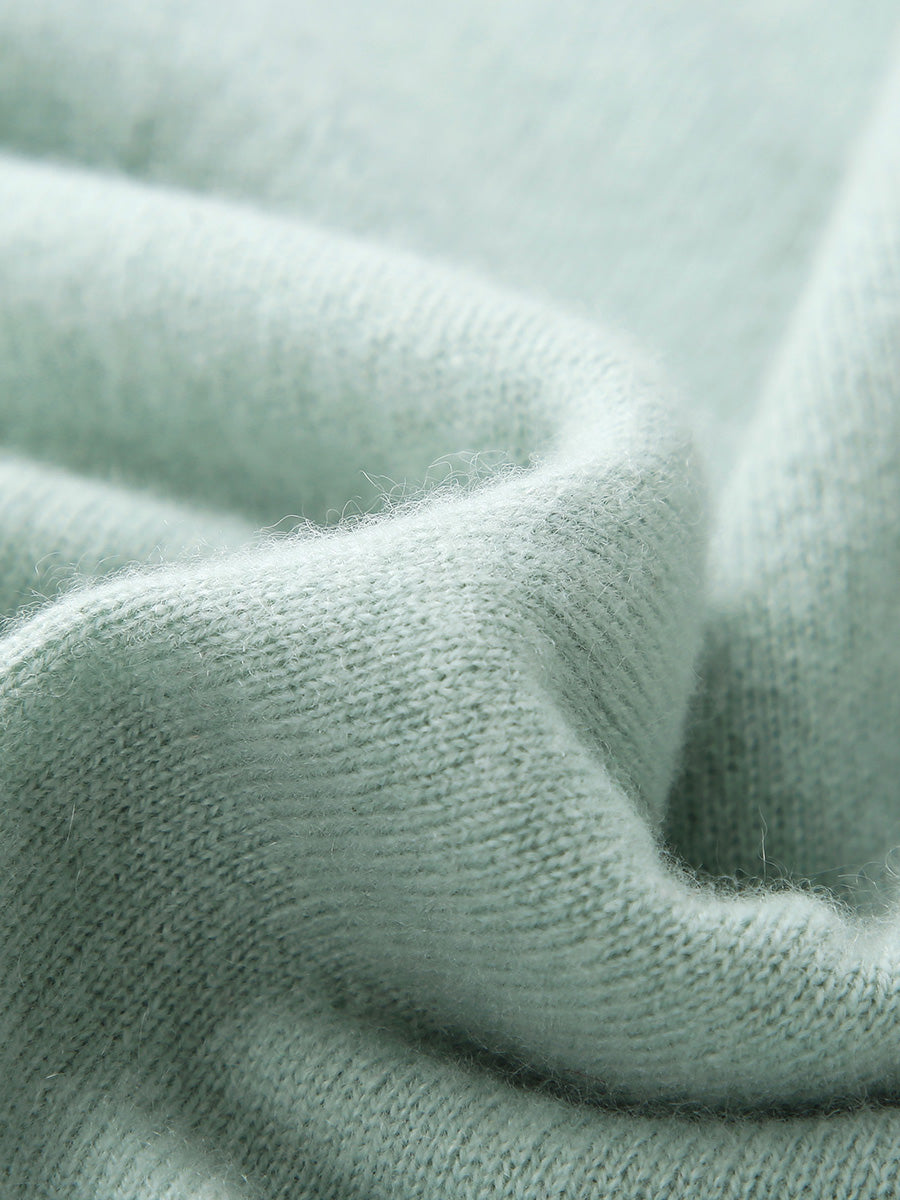 COMOBOCA 100% Cashmere Women's Pearl-Trimmed Knit Sweater