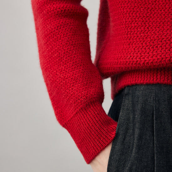 COMOBOCA 100% Cashmere Women's Half Zip Hoodie