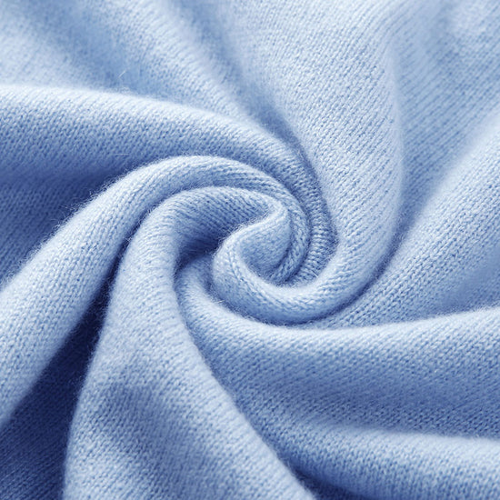 COMOBOCA 100% Cashmere Women's Contrast Trim Button Front Sweater