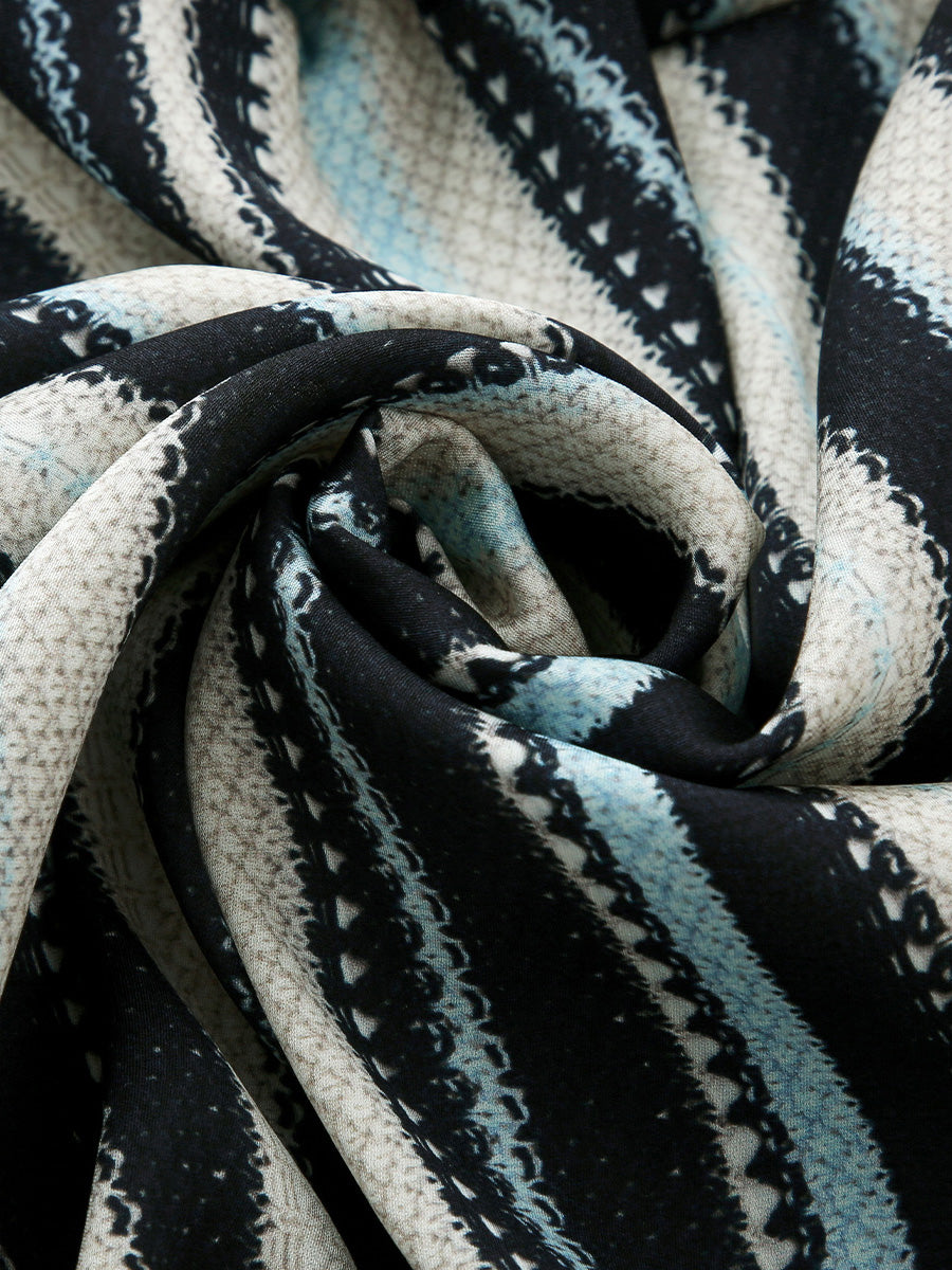 COMOBOCA Women's Striped Woven Ribbed T-Shirt