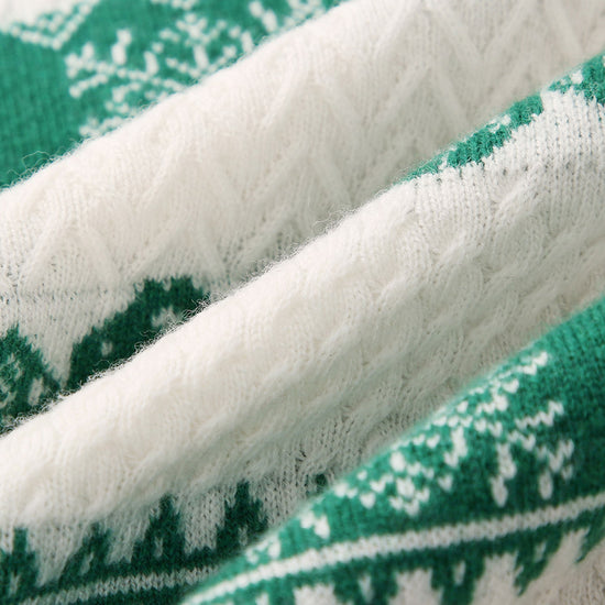 COMOBOCA 100% Wool Kids' Nordic Snowflake Knit Sweater