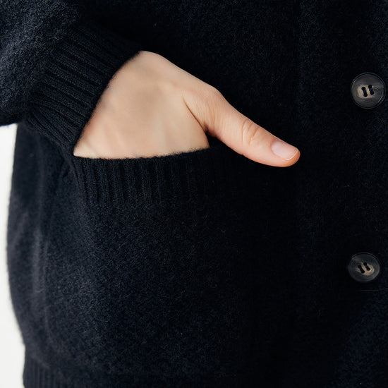 COMOBOCA 100% Cashmere Women's Blazer Collar Cardigan