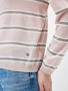 COMOBOCA Women's Striped Round Neck Knit Sweater