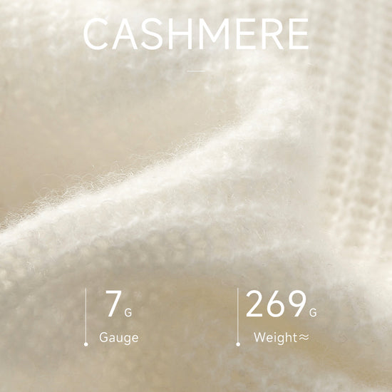 COMOBOCA 100% Cashmere Women's Cable Half Zip Striped Collar Sweater