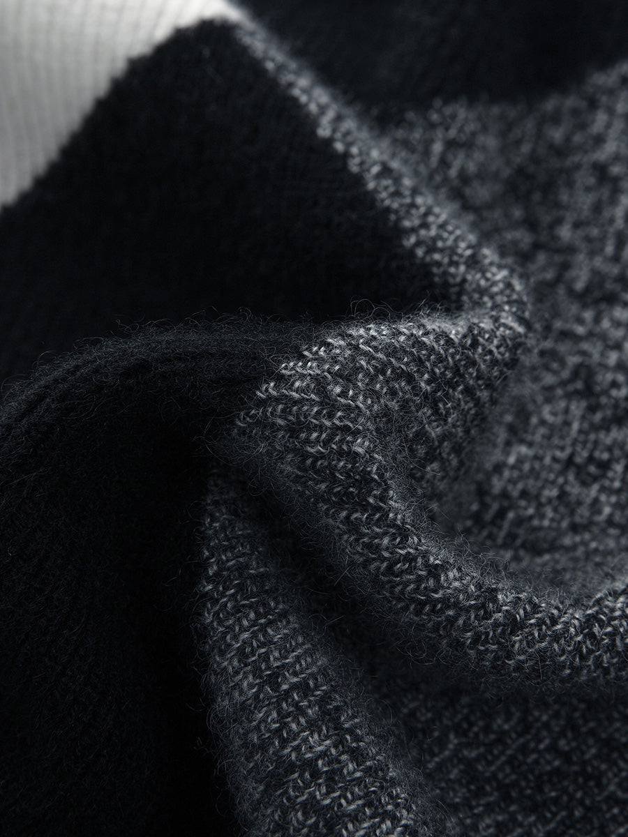 COMOBOCA 100% Cashmere Women's Geometric Turtleneck Sweater