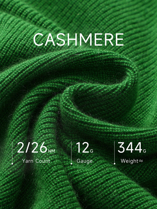 COMOBOCA 100% Cashmere Women's Half Zip Sweater Knit Hoodie