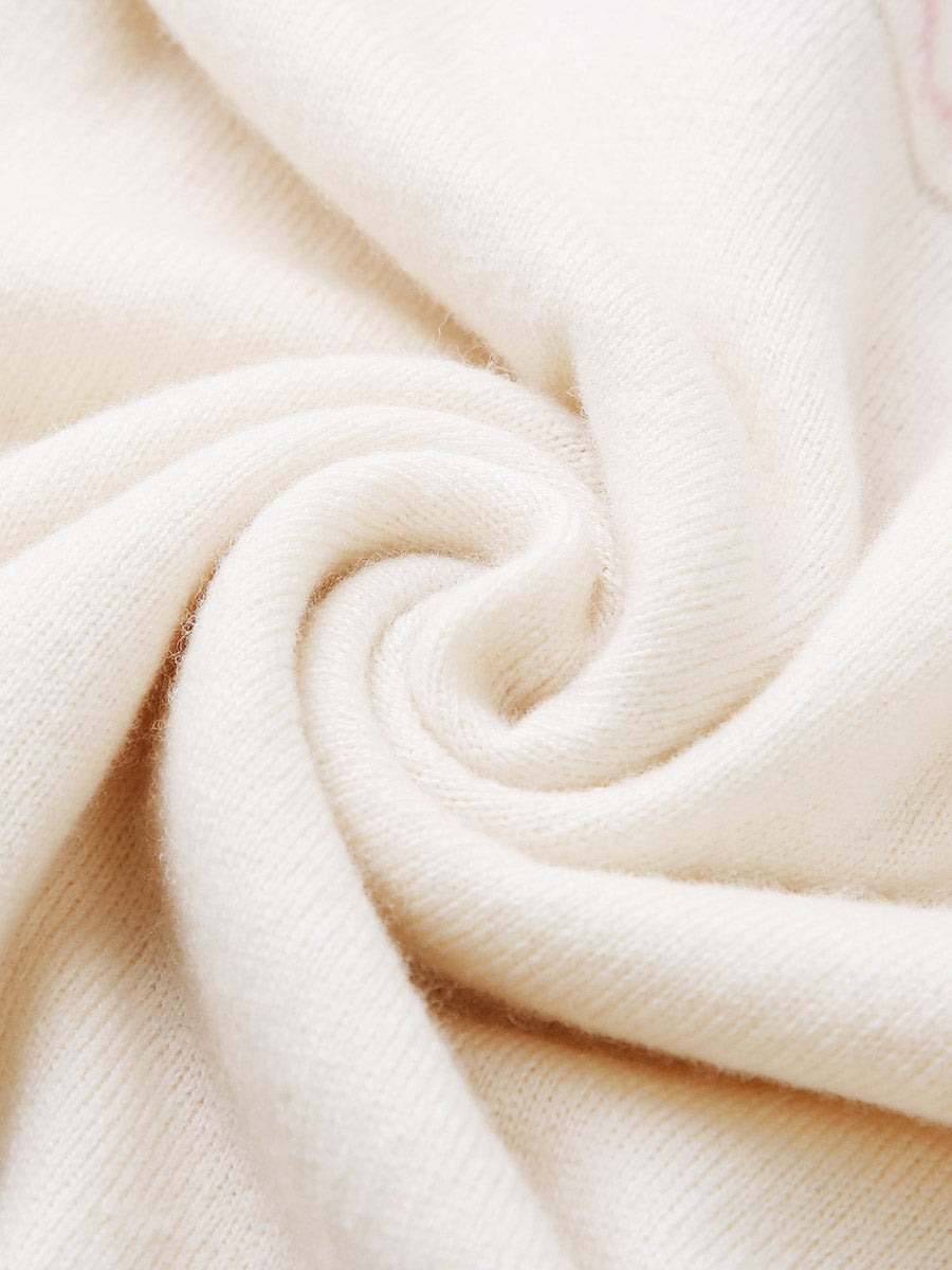 COMOBOCA 100% Wool Kids' Jacquard Round Neck Sweater