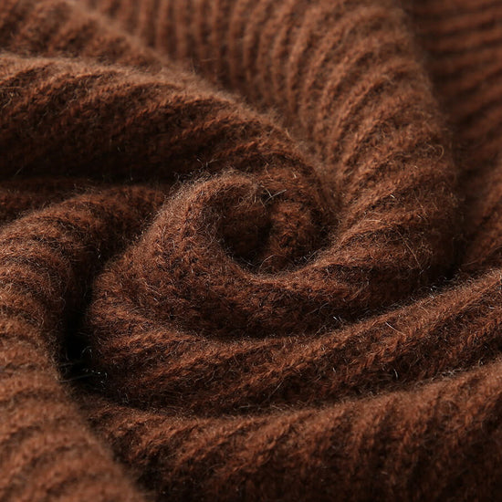 COMOBOCA 100% Cashmere Women's Turtleneck Ribbed Sweater