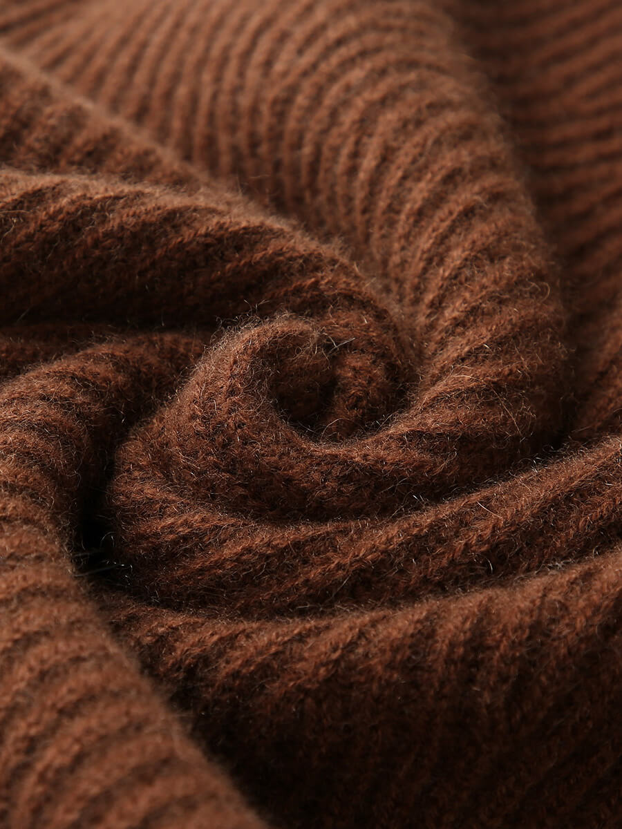 COMOBOCA 100% Cashmere Women's Turtleneck Ribbed Sweater