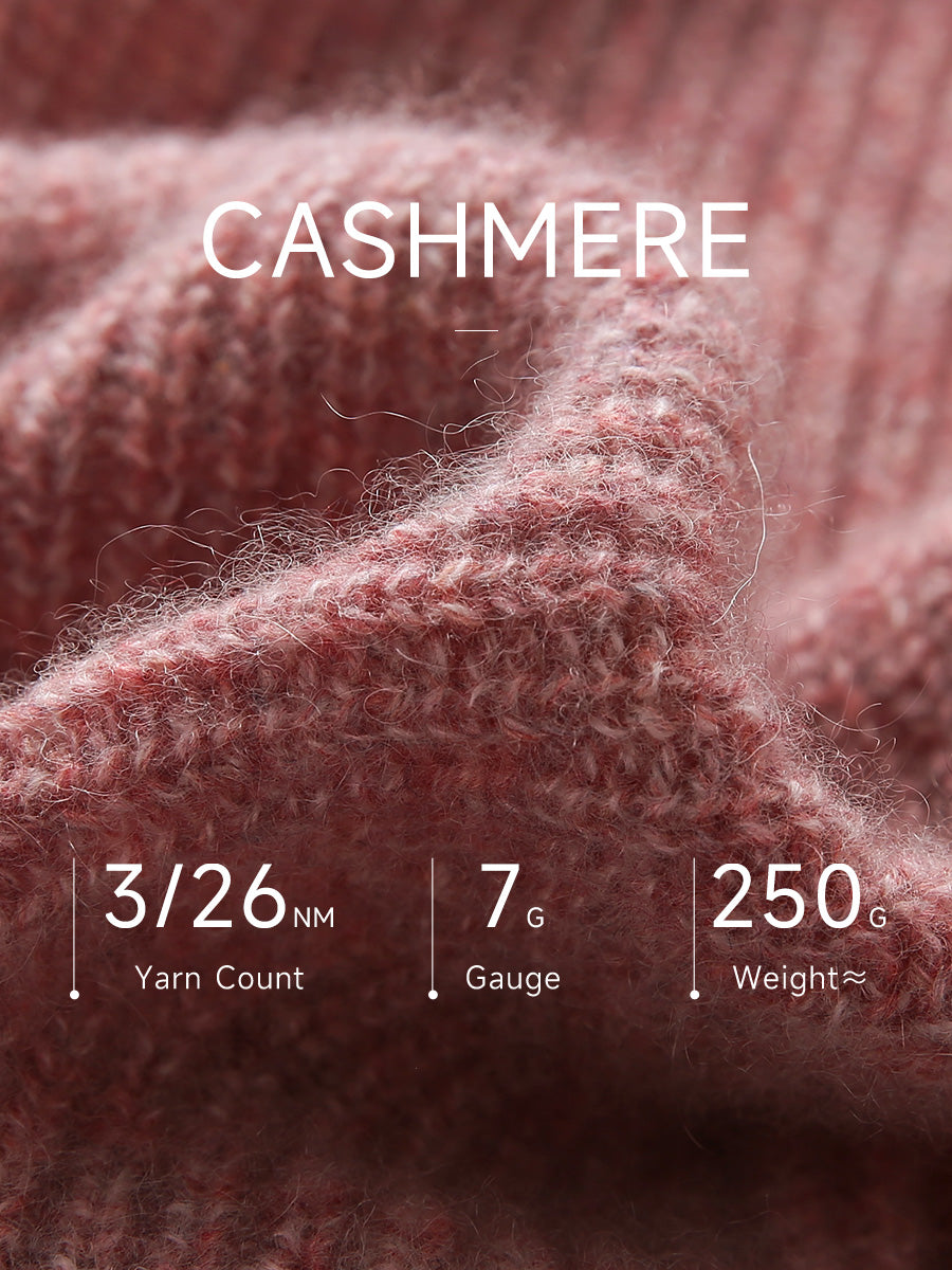 COMOBOCA 100% Cashmere Women's Ribbed Turtleneck Sweater