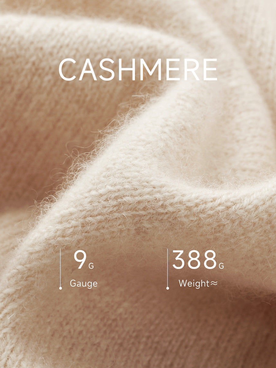 COMOBOCA 100% Cashmere Women's Sailor Collar Cable Knit Cardigan