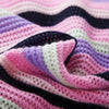 COMOBOCA 100% Cashmere Striped Knit Cardigan with Contrast Collar