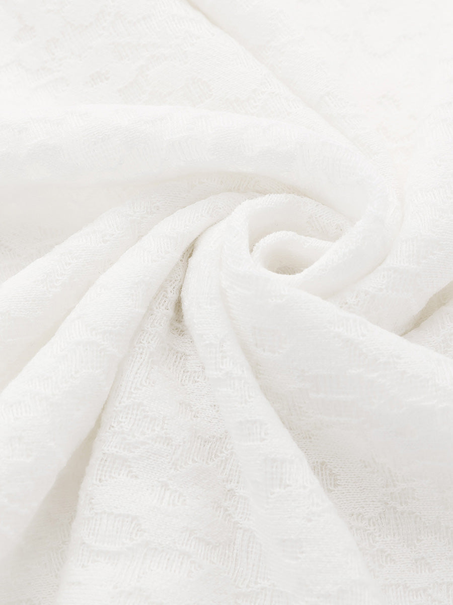 COMOBOCA Women's Cotton Silk Versatile Floral Lace Knit T-Shirt