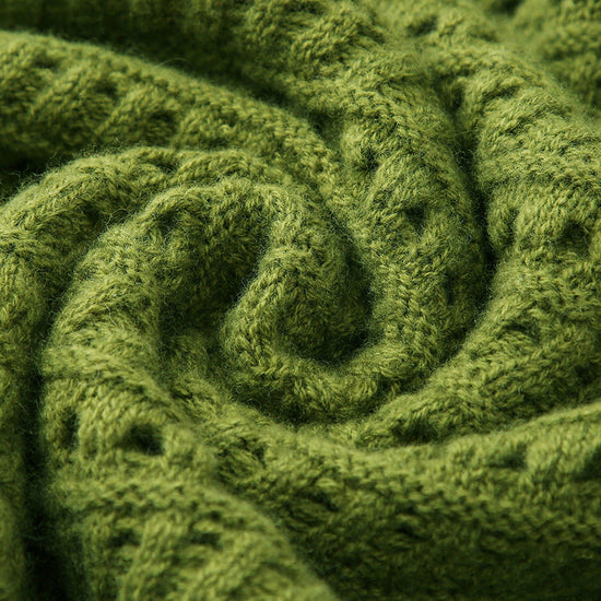 COMOBOCA 100% Wool Women's Soft Knit Lace Sweater