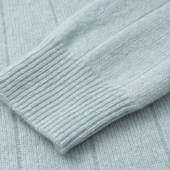 COMOBOCA 100% Cashmere Women's Ribbed Knit Pullover Sweater