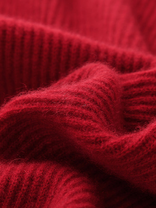 COMOBOCA 100% Cashmere Women's Ribbed Zip Knit Cardigan Hoodie