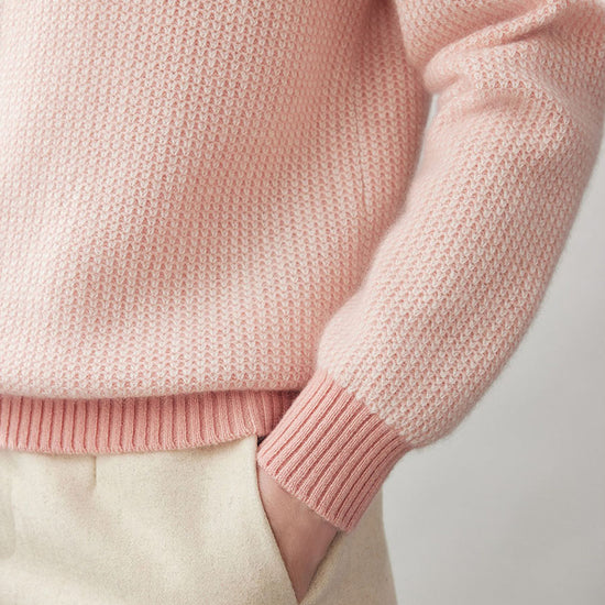 COMOBOCA 100% Cashmere Women's Mock Neck Knit Sweater