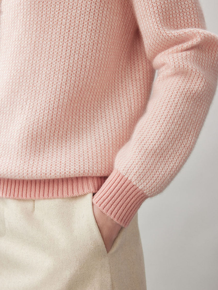 COMOBOCA 100% Cashmere Women's Mock Neck Knit Sweater