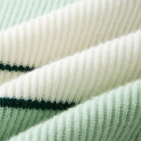 COMOBOCA 100% Cashmere Women's Striped Crewneck Sweater