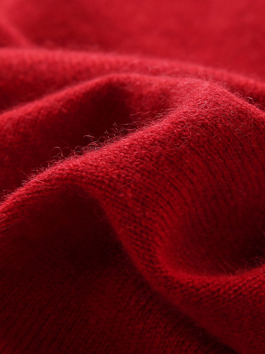 COMOBOCA 100% Cashmere Women's Turtleneck Button-Up Cardigan